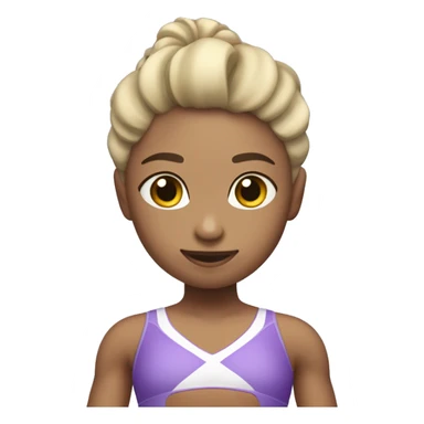 Gimnasta de gimnasia rítmica con maillot lila y mazas lilas sticker