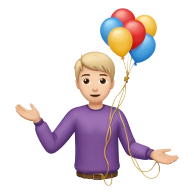 человек зацепился о шарик и летит  sticker