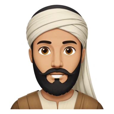 arab with black beard and defined jaw wearing white kandura sticker