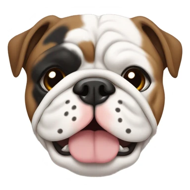 tricolor (black, brown and some white) english bulldog sticker