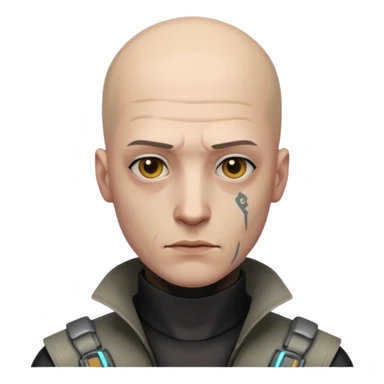 cyberpunk poor man whihout hair sticker