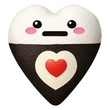 Onigiri in the shape of a heart sticker