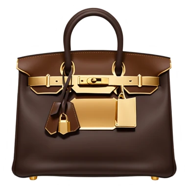 hermes birkin dark brown bag gold hardware sticker
