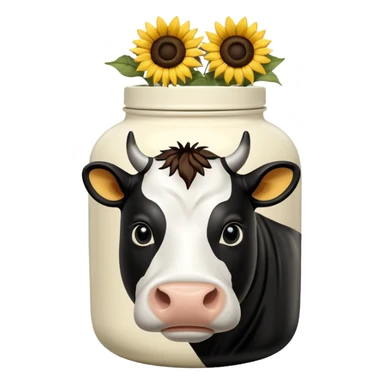 Cow print jar with flowers sticker