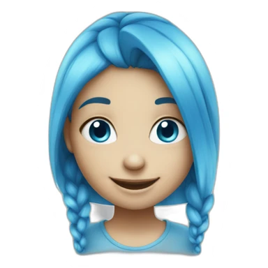 smiling girl with blue skin like smurf sticker