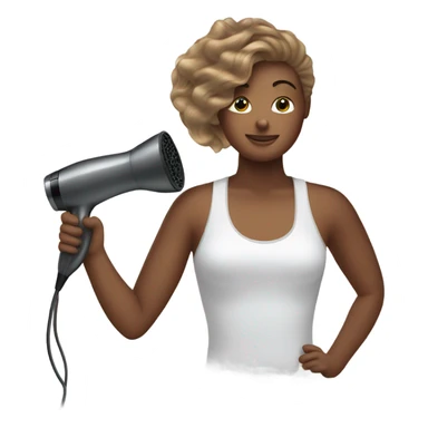 Blow drying hair sticker