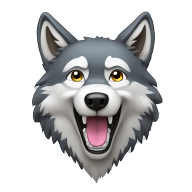 Wolf happy sticker