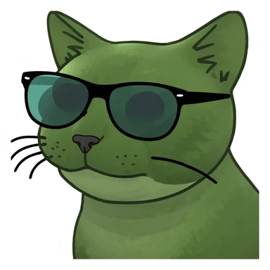 Cat in sunglasses selling drugs sticker