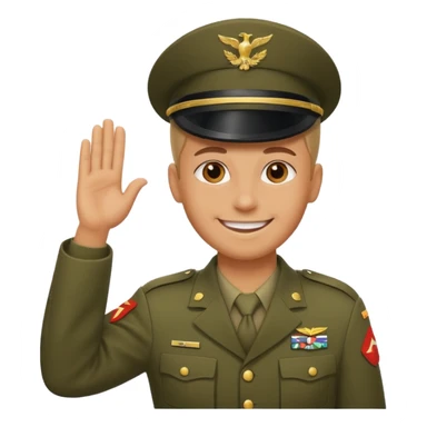 smile military salute sticker