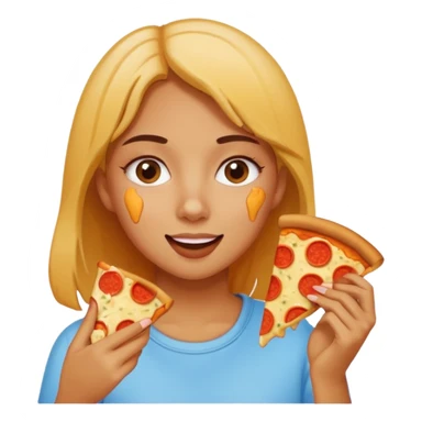 Girl eating pitza toast sticker