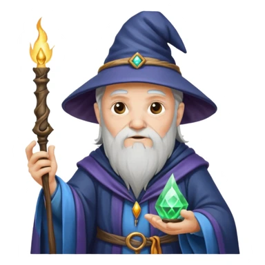 old wizard casting spells sticker