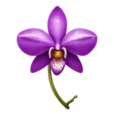 Purple orchid with sparkles  sticker
