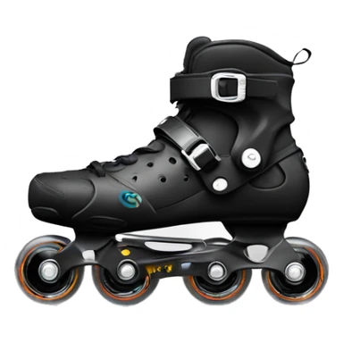 a black rollerblade inline skate, the model called "TWISTER XT" with a more edgy design sticker