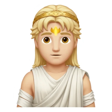 Apollo, God of Light from Gods and Goddesses with long golden blonde hair, white outfit sticker