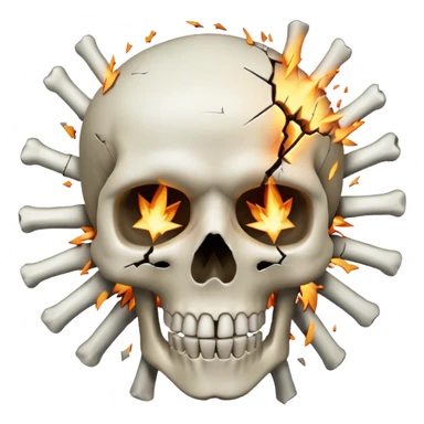 A skul exploding  sticker