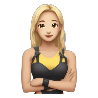 arms crossed kpop girl idol sticker