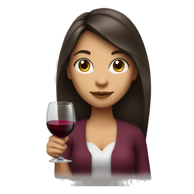 Medium-haired Brunette Girl with wineglass in hand sticker