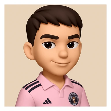this image in 3d-emoji style with a confident expression and a slimmer face sticker