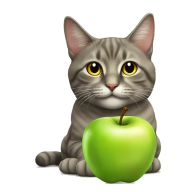 Cat with apple sticker
