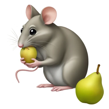 Mouse eating pear sticker