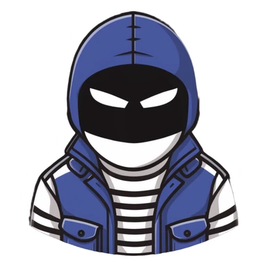 classic robber with mask and striped shirt sticker