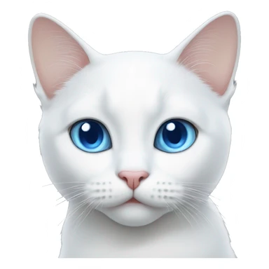 White cat with blue eyes.  sticker
