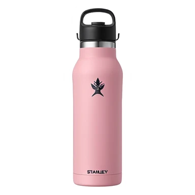 Botella de agua stanley quencher 2.0 con agarrado minimalista rosado sticker