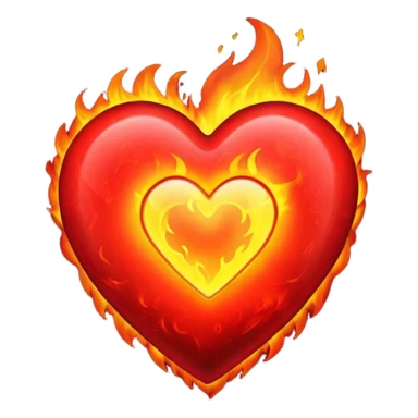Fiery red heart sticker
