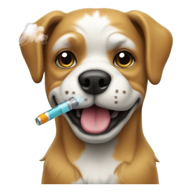 Dog holding a vape  sticker