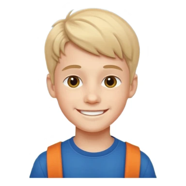 smiling boy outdoors realistic style sticker