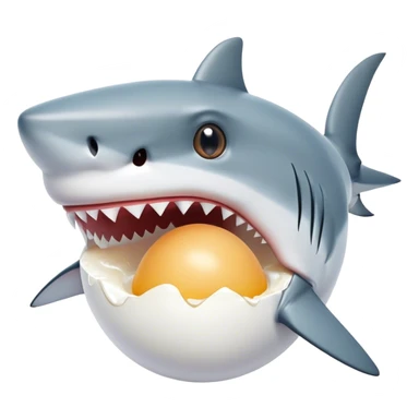 shark eating egg sticker