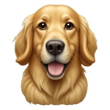 A golden retriever with walrus teeth sticker