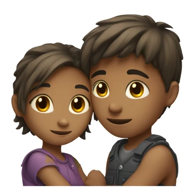 Girl and boy embracing  sticker