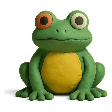 frog in claymation style sticker