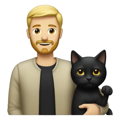 blonde man with beard with black cat in arms sticker