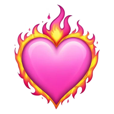 Pink heart with pink flames cool sticker