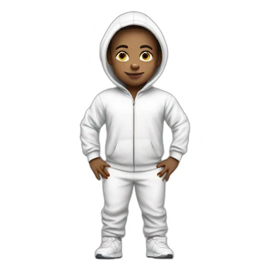 midget stands in a white track suit sticker