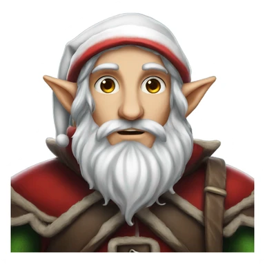 rogue male elf fantasy wearing santa hat sticker