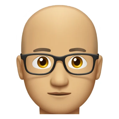  a 35-year old,  bald, Asian man, wearing glasses, deep in thought sticker