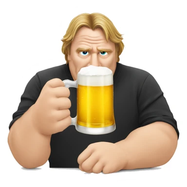 Depardieu boit une bière sticker