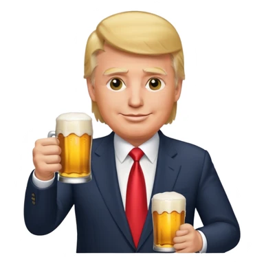 Donald Trump avec une bière dans les mains carapisse sticker