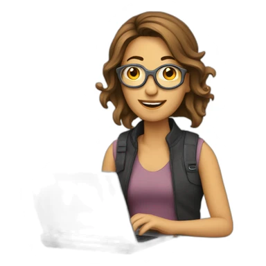 personne avec ordinateur sticker