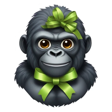 Gorilla with a ribbon and a matcha sticker