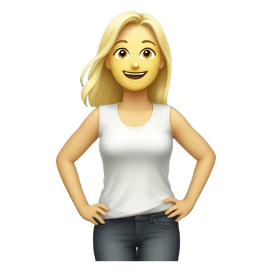 blondie celebrating on scale sticker