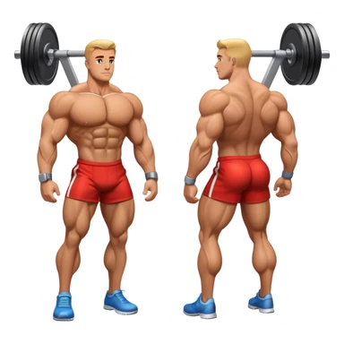 standing bodybuilder hip abduction cable machine exercise sticker