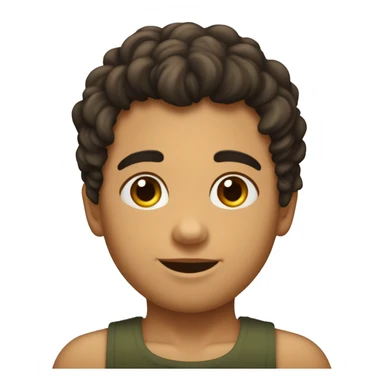 niño de piel morena con pelo moreno rizado muy corto ojos oscuros sticker