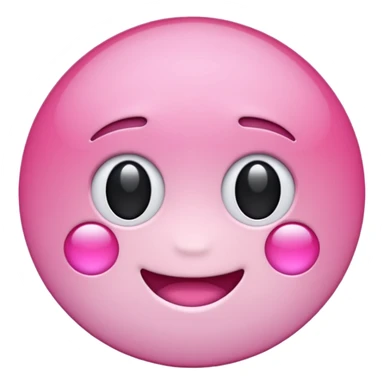 "Create a simple, glossy pink circle emoji using the exact same light pink color and shiny 3D gradient style as the Notion pink heart emoji (🩷). The circle should have a subtle highlight to mimic the Notion pink heart’s finish, and the tone should match emoji standards for digital use. sticker