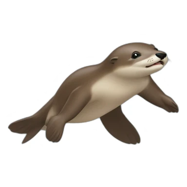 Une loutre sur une secoupe volante  sticker