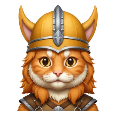 cat with viking helmet sticker