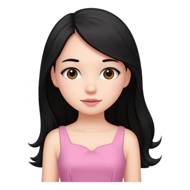Long black hair girl wearing a dress being a girly girl  sticker
